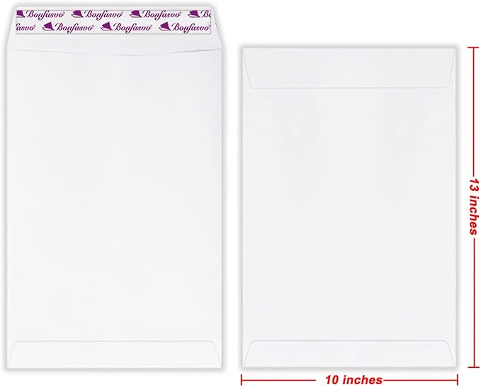 300 Pack 10x13 White Catalog Envelopes Peel & Seal Security Mailing Envelopes 120GSM Kraft Paper self Seal Envelopes for Invitations Papers Photos Documents Pictures Papers Files