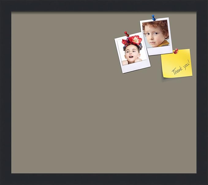 PinPix 16x14 Inch Cork Bulletin Board. This Decorative Framed Pin Board Comes with Pewter Design and a Satin Black Frame. Ideal for Home Office Decor or Message Board (PinPix-1812)
