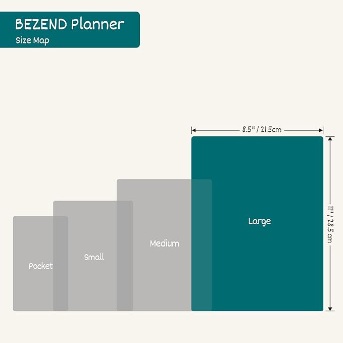 BEZEND Weekly Planner 2025-2026 with 2 Columns, 8.5" x 11" Academic Calendar 18 Months (Jul 25-Dec 26) Life Work Appointment Book with Monthly Tab, PU Leather Hardcover - Dutch Blue