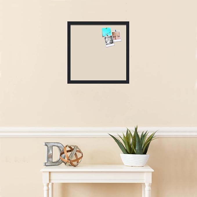 PinPix 17x17 Inch Cork Bulletin Board. This Decorative Framed Pin Board Comes with Desert Pastel Design and a Satin Black Frame. Ideal for Home Office Decor or Message Board (PinPix-1815)