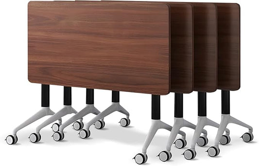 Conference Room Table with Flip-Top Design for Dynamic Meetings, Business Table Computer Desk with Heavy-Duty Frame,Foldable Seminar Meeting Tables for Home Office (4, A, 47.2IN)