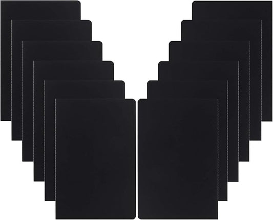 12 Pack College Ruled Notebook Journals Bulk, Lined Paper, 60 Page, 5.5x8.3 inch, A5, Travel Journal Set for Travelers, Students, Church, Office, Writing Diary Subject Notebooks Planner, Black
