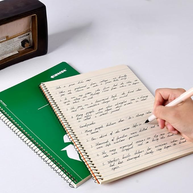 KAISA 1-Subject Wirebound Notebook Spiral Note Book, 8x10.5inch Wide Ruled 70sheets/pad Wire Notebooks Office School Supplies for Students Office, Pack of 6Pads, S07001W