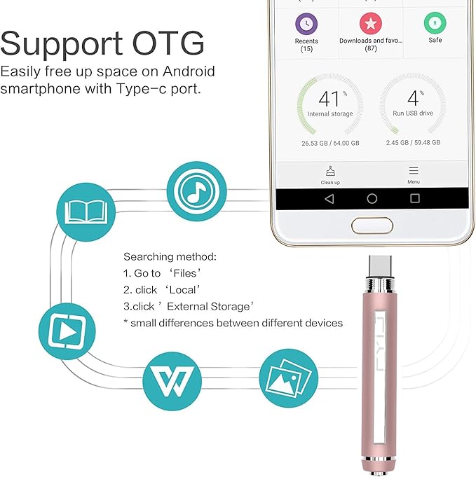 3 in1Luxury Rollerball Pen,USB-C,USB Flash Drive,with Pen Design, with Smooth Writing, Medium Point Black Ink,Portable Memory Stick, Compatible with Laptop,Smartphones (Pink, 32, GB)