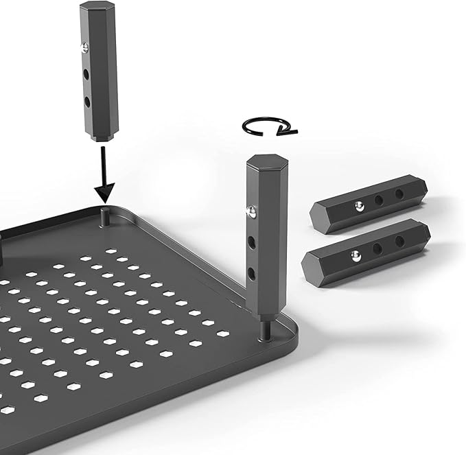 EVOOMI Monitor Stand Riser - Upgraded for Faster Productivity - Anti-Skid, HD Hexagonal Steel - Free Cable Ties - Computer Stand - Laptop, Desktop, Printer, iMac (Simple)