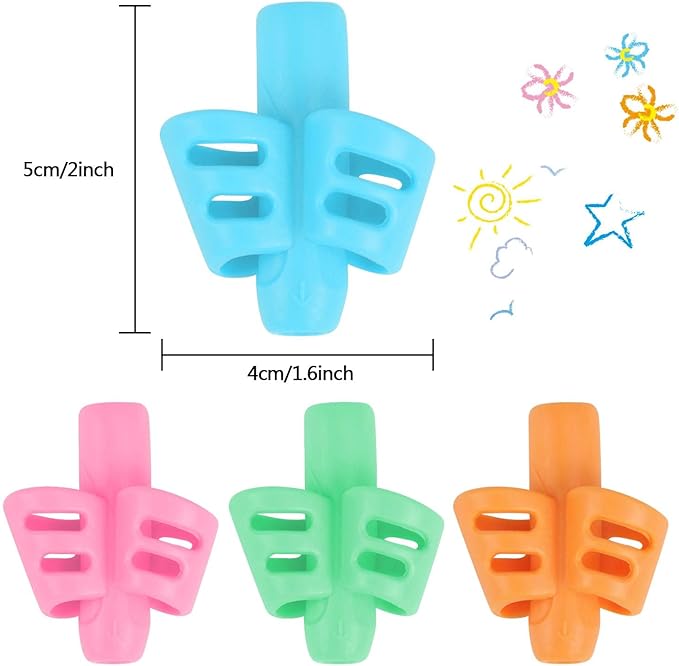 SANNIX 16 Pack Pencil Grippers for Kids Handwriting, Pencil Holder for Kids, Handwriting Grip, Ergonomic Training Pen Grips, Writing Tool for Toddlers, Preschoolers, Children