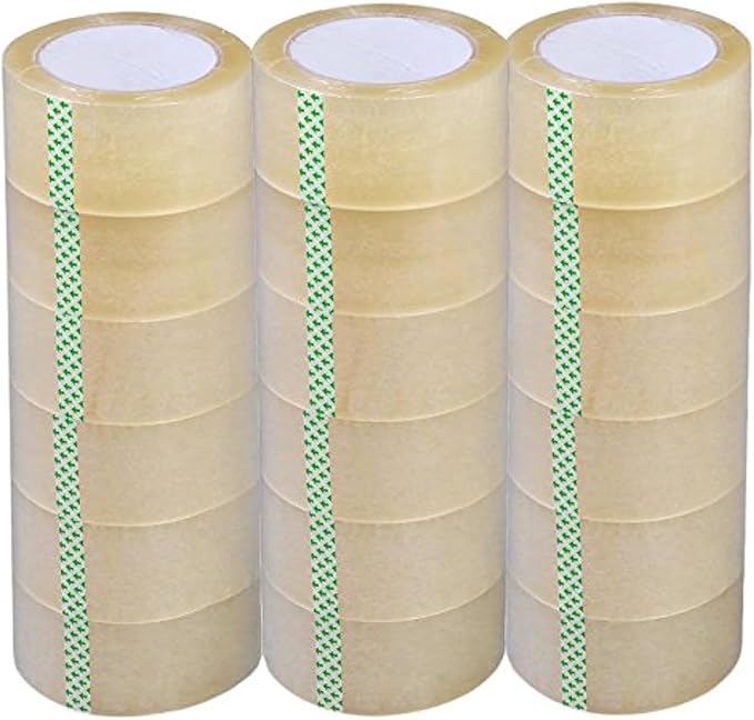 18ROLLS 1.88" X 60 Yards Clear Packing Shipping Storage Box Sealing Packaging Tape APL1268, 18 Rolls