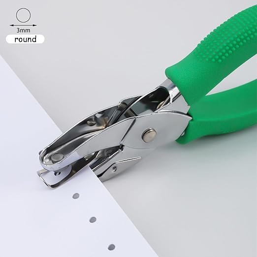 Handheld Round Shape Hole Punch, 1/8 Inch Hole Size, Craft Paper Puncher, Single Pack, Ideal for DIY Projects and Office Use