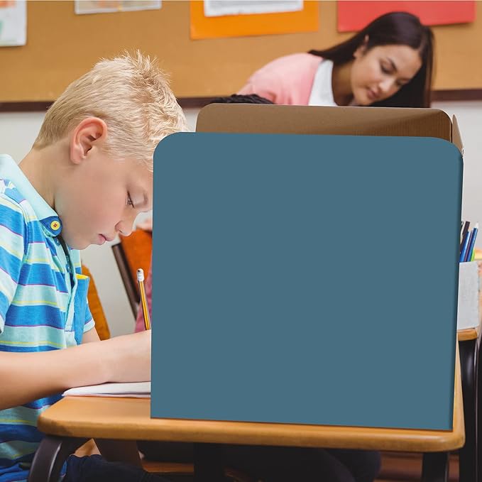 24 Pack Privacy Folders Boards for Student Desks Classroom Desk Divider Desk Privacy Panel Study Reduces Distractions Privacy Boards for Student Teacher Supplies, 19 x 12 Inch (Fresh Style)