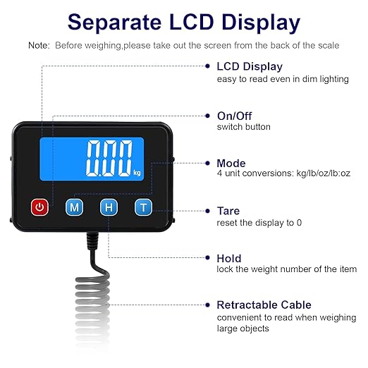 Digital Shipping Postal Scale 0.5 oz High Accuracy!440lb Commercial Weight Scale for Package, Small Business, Mail, Warehouse, Home, Battery & Charging Cable Included