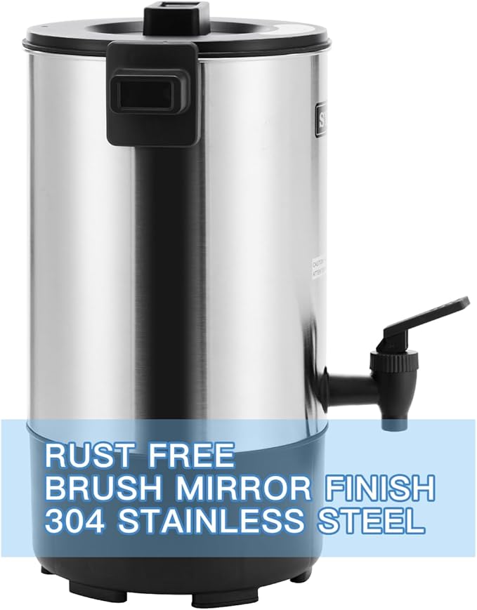 SYBO SR-CP35C Commercial Grade Stainless Steel Percolate Coffee Maker Hot Water Urn for Catering, 30-Cup, 3.5L, Metallic
