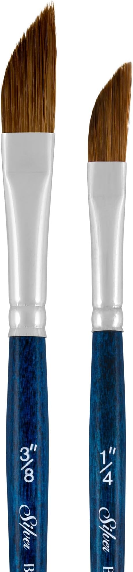 Silver Brush Limited BA-2761S BelleAqua Creative Shape 2pc Dagger Striper Watercolor Brush Set, Professional Soft Synthetic Red Sable Short Handle Artist Painting Brushes, Sizes 1/4 and 3/8 Inch
