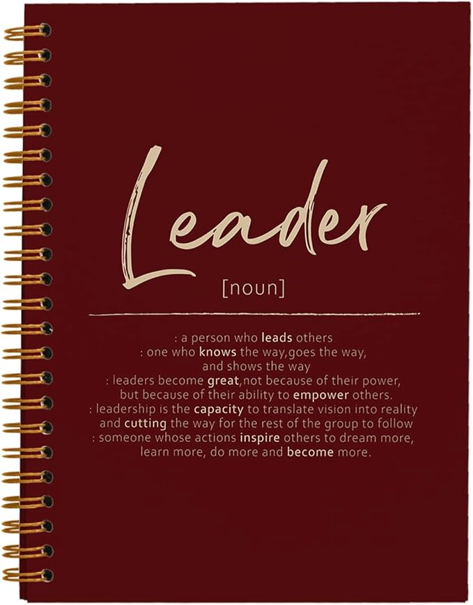 OXW Red Meeting Notebooks for Work, Leadership Gifts Office Work Notebook Journal for Writing Note Taking, Thank You Gifts for Women Men Boss Leader Mentor Manager Principal, 5.5"x8.3"