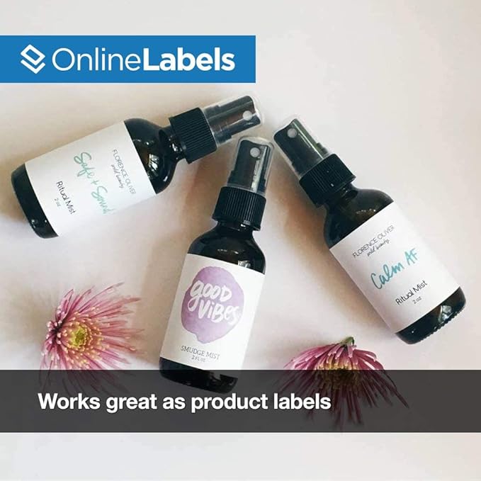 4 x 2 Rectangle Mailing Labels - Permanent, White Matte - Address, Shipping, Gift - Pack of 2,500-250 Sheets - Inkjet/Laser Printers - Online Labels