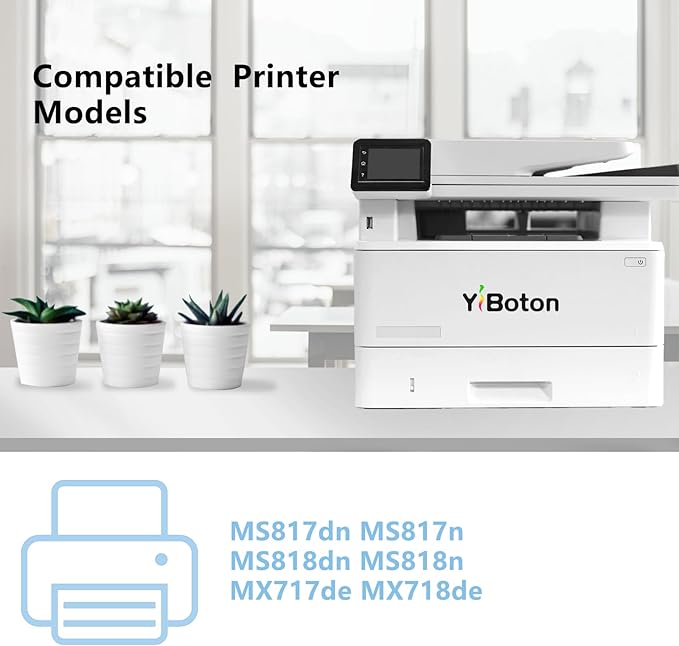 High Yield MS817 53B1H00 53B0HA0 53B1000 Black Toner Cartridge Compatible with Lexmark MS817 MS818DN MS817N MS817n MS817dn MS818 MS818dn MX717 MX718 Printers (25,000 Pages)