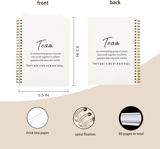 Meeting Notebook for Work, Employee Appreciation Gifts, Team Gifts for Employees, Journals for Writing, Thank You Gifts for Women Men Leader Boss Manager Mentor Coworkers, Blank Notebook 5.5"x8.3"