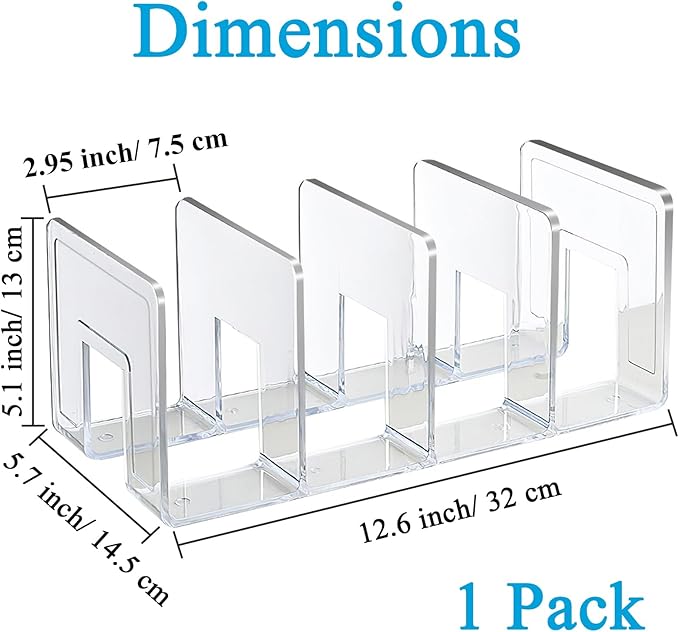 SAYEEC Acrylic File Sorter, Clear File Holder Acrylic Desk Organizer, Sturdy Desktop Files Organizer Files Folder Holder Rack for Envelopes Mail Letter Paper Notebook Electronics (2)