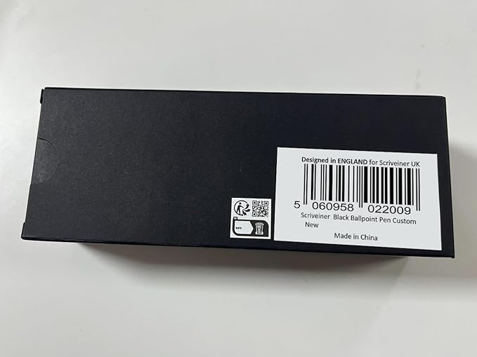 Scriveiner Personalized Black Ballpoint Pen - Stunning Luxury Pen, Jet Black Lacquer, Real Gold Plating, Schmidt Ink Refill, Best Engraved Ball Point Gift Set for Men & Women, Custom Name Engraving