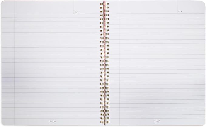 ban.do Metallic Rough Draft Large Spiral Notebook, 11" x 9" with Pockets and 160 College Ruled Pages, Pearlescent