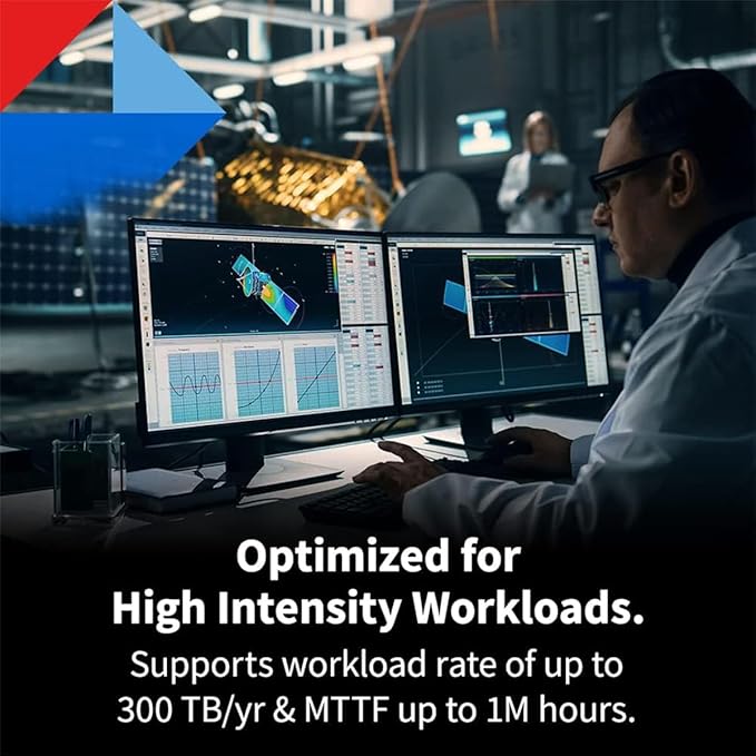 Toshiba X300 PRO 14TB High Workload Performance for Creative Professionals 3.5-Inch Internal Hard Drive – Up to 300 TB/Year Workload Rate CMR SATA 6 GB/s 7200 RPM 512 MB Cache - HDWR51EXZSTB