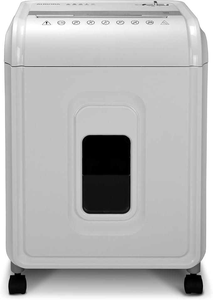 Aurora High-Security 12-Sheet Micro-Cut Paper/CD and Credit Card Shredder with 5.7 Gallon Pullout Basket / 60 Mins Running Time/Security Level P-4