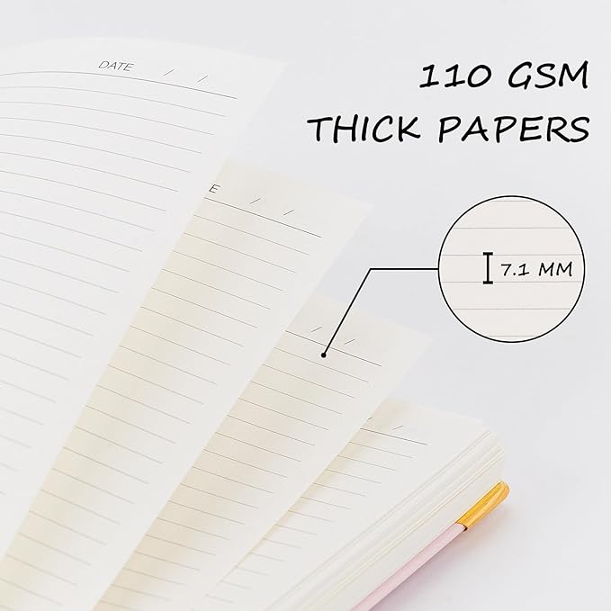 Hardcover Spiral Notebook, B5 Notebooks College Ruled, 110 GSM Thick Lined Paper Notebooks for Work, School and Travel, 300 Pages Journals for Writing, Large Journal for Women and Men Green B5