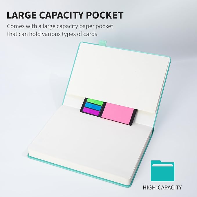 KaKaiRuiYing Lined Journal Notebook with Pen Holder, 320 Pages, 5.5'' × 8.6'' Medium Size A5-100 GSM Thick Paper, for Writing, Work, Office, Leather Hardcover