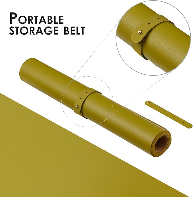 Large Cork Desk Mat - 47.2"x 17" Desk Pad for Office and Home - Ideal for Large Mouse Pad and Desk Mats on Top of Desks(Olive Green)