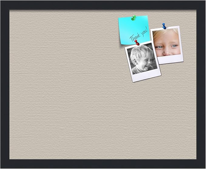 PinPix 20x16 Inch Cork Bulletin Board. This Decorative Framed Pin Board Comes with Desert Pastel Design and a Satin Black Frame. Ideal for Home Office Decor or Message Board (PinPix-1815)