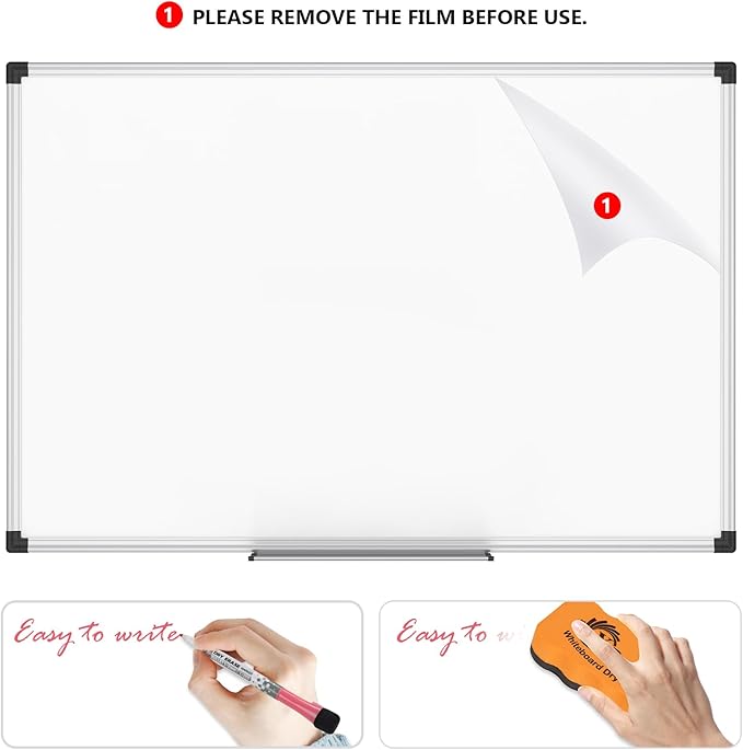 XBoard Magnetic Dry Erase Board/Whiteboard, 36 X 24 Inches, Double Sided White Board,1 Dry Eraser & 3 Dry Erase Markers & 4 Push Pin Magnets