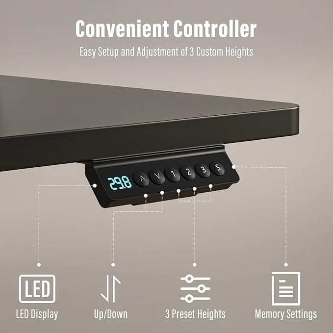 Standing Desk with Drawers,Thickened Table Legs Sit Stand Desk Electric for Home Office & Gaming,Ergonomic Stand Up Desk Cable Management Tray(Classic Black) (Classic Black, 48″ x 30″)