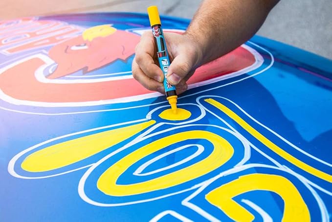 Window Markers for Glass Washable Car Window Paint Pen- Dry Erase Liquid Chalk Marker Car Decorations on All Surfaces, Tire, Windshield - Auto Marker, Autowriter, Rain Resistant (White, Jumbo Tip)