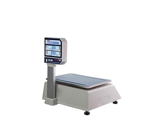 VisionTechShop DLP-300 Label Printing Scale Pole Display, 30/60lbs Capacity, 0.01/0.02lbs, NTEP Legal for Trade with a Free 1 case CAS LST-8020 UPC w/Ingredients Label, 58 x 60 mm