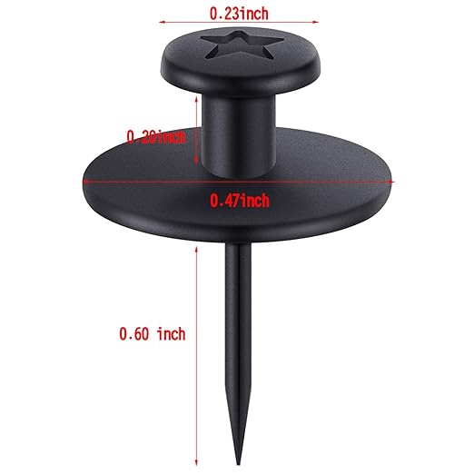 Push Pins Picture Hangers Double Headed Thumb Tacks Wall Hooks for Wall Hangings Picture Hangers Nails Small Photo Hanging Hook Pins for Home Office Photo Decor(Black,25 Pieces)
