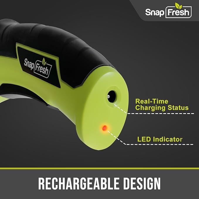 SnapFresh Cordless Electric Scissors, 4V Electric Mini Box Cutter, Carpet & Cardboard Cutter Tool with a Replacement Blade/Charger, Rotary Cutter for Cardboard Packages Leather Plastic (Green)