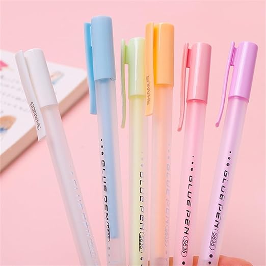 Scrapbook Quick Dry Crafting Glue Set, 6PCS Multi-color Spot Glue Pen for Papercrafts, Handmade Stationery, DIY Foil-Stamping, Back to School Supply, Year 6+