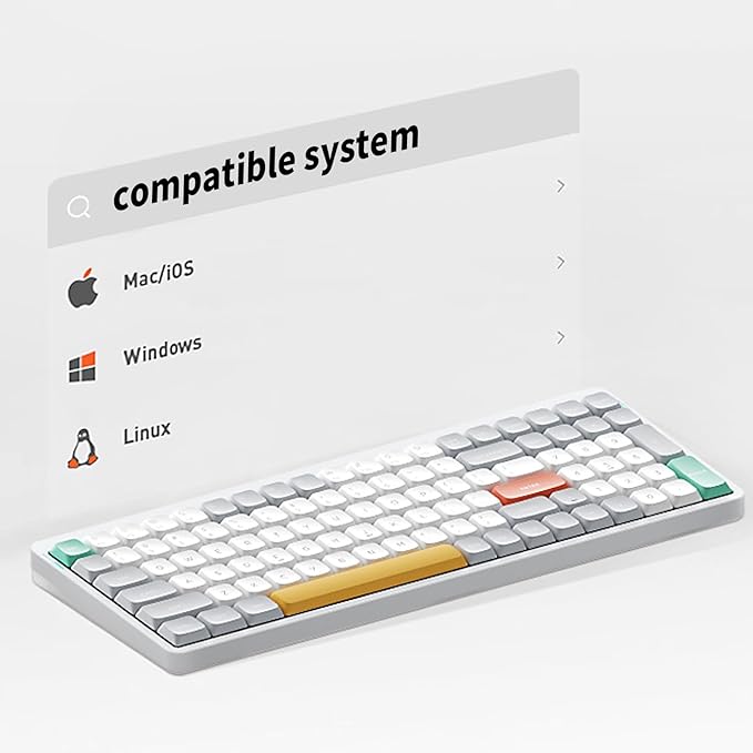 nuphy Air96 V2 Wireless Mechanical Keyboard,100 Keys Gaming Keyboard,Supports Bluetooth 5.1,2.4G and Wired Connection,for PC/Laptop/Windows/Mac -White Gateron Moss Switch