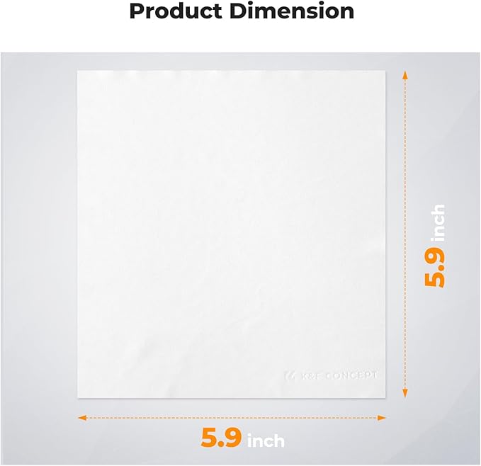 K&F Concept 10 Pack Microfiber Cleaning Cloths,Washable Reusable 6x6in Vacuum Wrapped Lint Free Glasses Cloth for Glasses, Lens, Screens & More