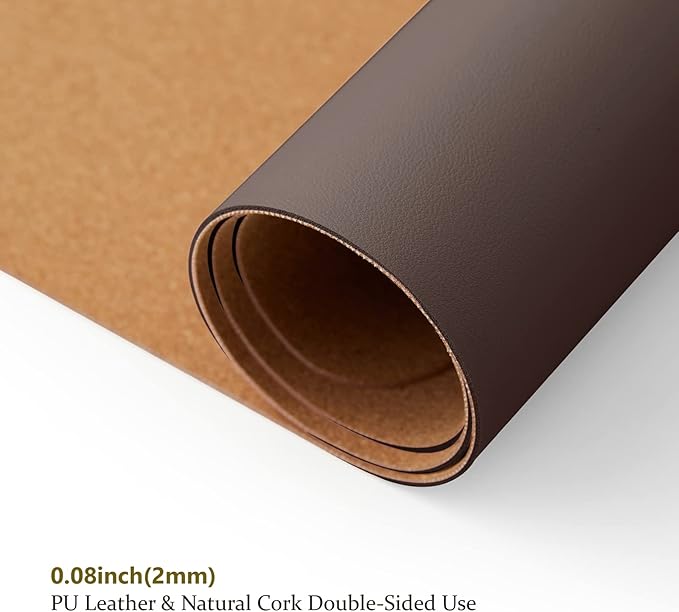 Compact Cork Desk Mat - Small Dual-Sided Desk Pad for Office and Home - Desk Organization and Accessories - Ideal for Large Mouse Pad and Small Desk Mats on Top of Desks(Coffee,23.6"x 11.8")