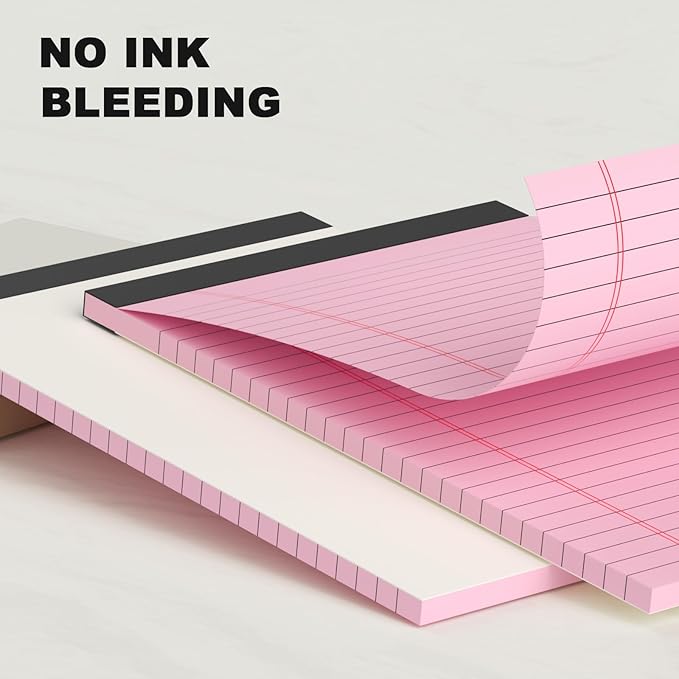 Small Note Pads 5x8" – 6 Vibrant Colors Notepad, College Ruled, 30 Sheets Each | Perfect for Work, School & Creative Notes! Legal Pads 5 x 8 Perforated Narrow Ruled Pads of Paper (Multicolor 6)