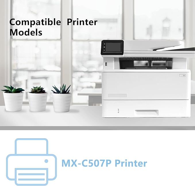 High Yield MXC51T MX-C51T Toner Cartridge Replacement Sharp MX-C51TB MX-C51TC MX-C51TY MX-C51TM Compatible for Sharp MX-C507P Printer(4 Pack)