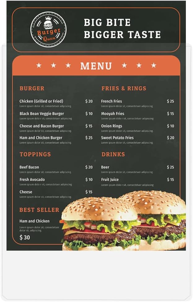 StoreSMART - Rigid Plastic Menu - 8.5" x 14" - 500-Pack - HPP812X14-MENU-500