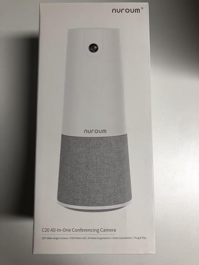 NUROUM C20(2nd Gen) HD Conference Webcam, 1080P Video Conferencing Camera with Microphone and Speaker, All in One Computer Camera for Desktop, 13ft Voice Pickup, AI Noise-Cancellation, USB Plug&Play