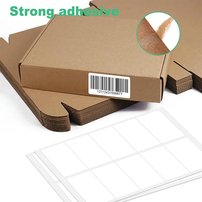 10-UP Address Labels for Laser/Inkjet Printers, White, 2 x 4 Inch, (500 Sheets - 5000 Labels)