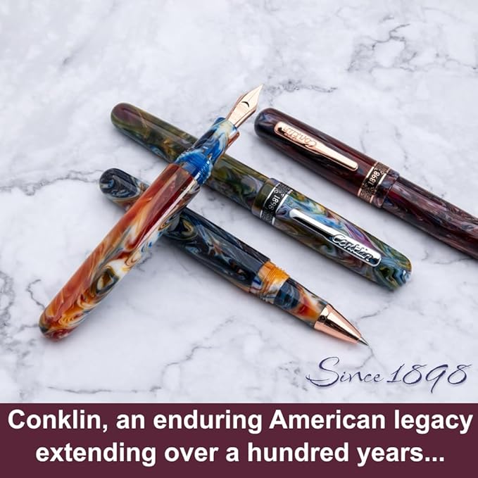 Conklin 1898 Fountain Pen, Misto Purple - Extra Fine Nib | Luxury Writing Instrument with Unique Resin Blend | JoWo Stainless Steel Nib Made in Germany | Ideal for Pen Enthusiasts