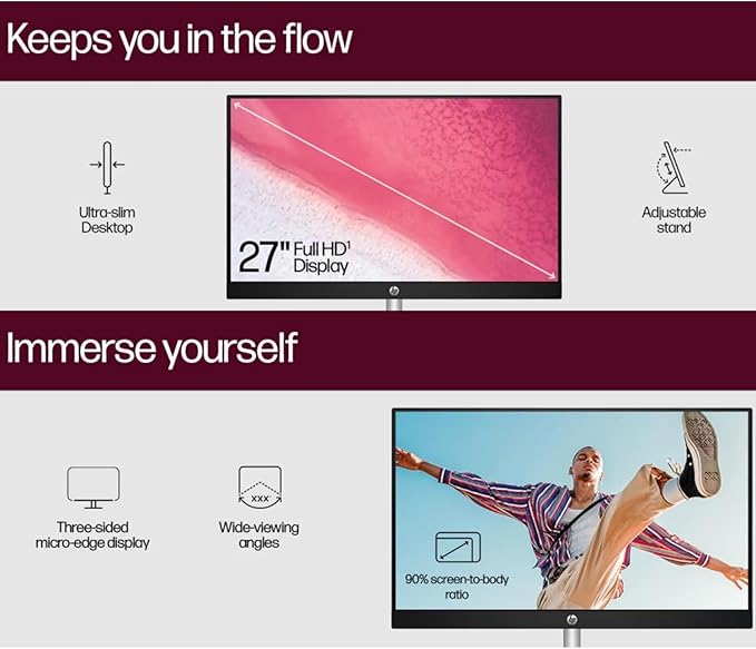 HP 27" FHD Touchscreen Business All-in-One Desktop Computer, Intel 12-Core Ultra 7 155U (Beats i7-1355U), 32 GB DDR5 RAM, 1 TB SSD, Intel Iris Xe Graphics, Wired KB & Mouse, Wi-Fi 6, Windows 11 Pro