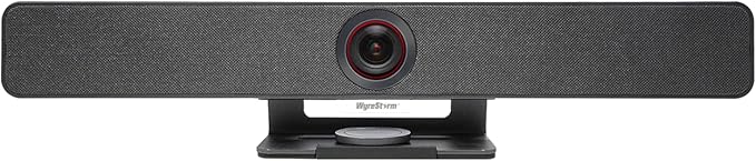 WYRESTORM 4K Conference Room Camera with AI Auto Framing, Presenter & Speaker Tracking, 120° Wide-Angle Webcam, 5X Digital Zoom, 4-Mic Array & 2 Speakers, Work with Meet, Teams, Zoom