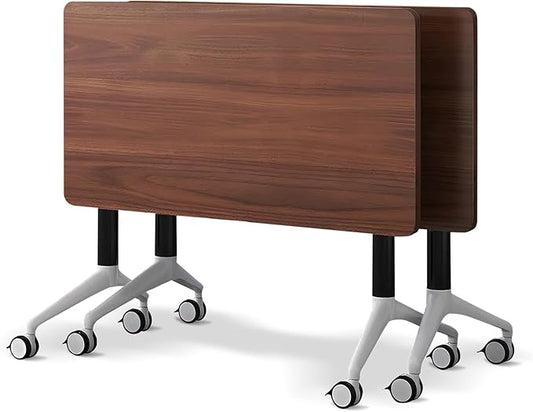 Conference Room Table with Flip-Top Design for Dynamic Meetings, Business Table Computer Desk with Heavy-Duty Frame,Foldable Seminar Meeting Tables for Home Office (2, A, 55.1IN)