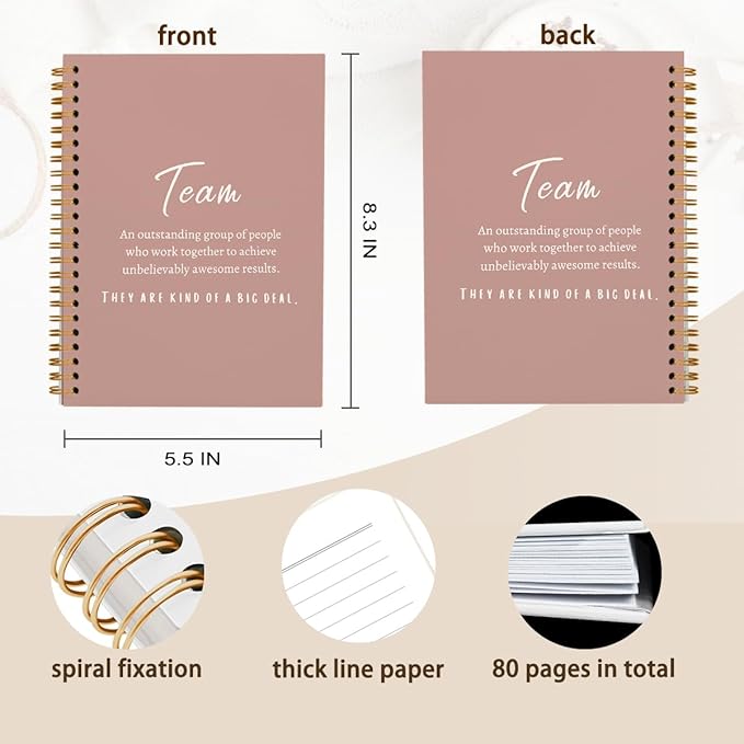 hold fizz Pink Meeting Notebook for Work, Employee Appreciation Gifts, Team Gifts for Employees, Journals for Writing, Thank You Gifts for Women Men Leader Boss Mentor Manager Coworkers, 5.5"x8.3"