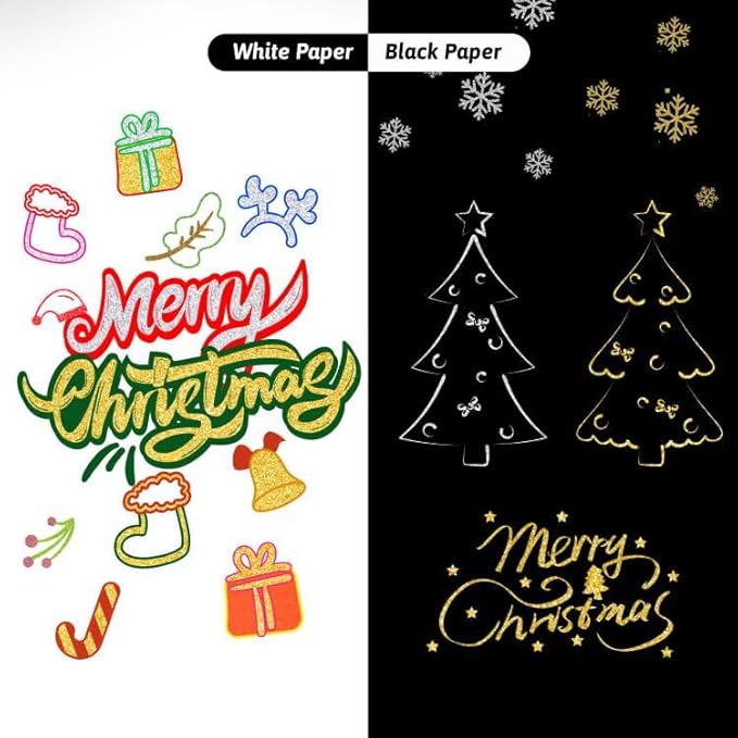 Outline Markers Self-outline Metallic Markers, 20 Silver&12 Gold Colors Double Line Outline Markers Super Squiggles Shimmer Glitter Pen Set for Christmas Greeting Card,Kid Drawing,Doodling,DIY Crafts